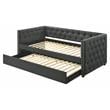 ACME Romona Button Tufted Fabric Upholstered Twin Daybed and Trundle in Gray