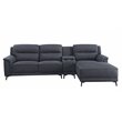 ACME Walcher 3-Piece Linen Fabric Sectional Sofa with Storage Console in Gray