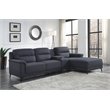 ACME Walcher 3-Piece Linen Fabric Sectional Sofa with Storage Console in Gray