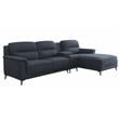 ACME Walcher 3-Piece Linen Fabric Sectional Sofa with Storage Console in Gray