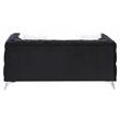 ACME Phifina Button Tufted Velvet Upholstered Loveseat with 2 Pillows in Black