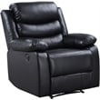 ACME Eilbra Faux Leather Power Recliner with Pillow Top Armrest in Black