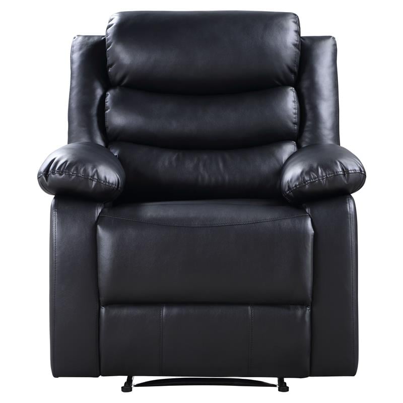 ACME Eilbra Faux Leather Power Recliner with Pillow Top Armrest in Black