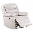 ACME Eilbra Faux Leather Power Recliner with Pillow Top Armrest in Beige