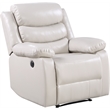 ACME Eilbra Faux Leather Power Recliner with Pillow Top Armrest in Beige