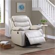 ACME Eilbra Faux Leather Power Recliner with Pillow Top Armrest in Beige
