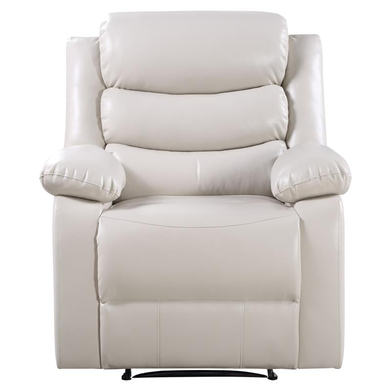 ACME Eilbra Faux Leather Power Recliner with Pillow Top Armrest in Beige