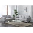 ACME Kyrene Linen Fabric Upholstered Loveseat with Track Armrest in Light Gray