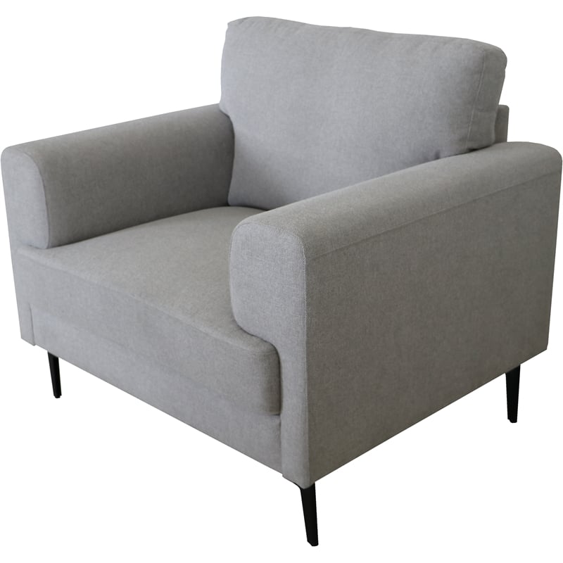 ACME Kyrene Fabric Upholstery Chair with Loose Back Cushion in Light Gray