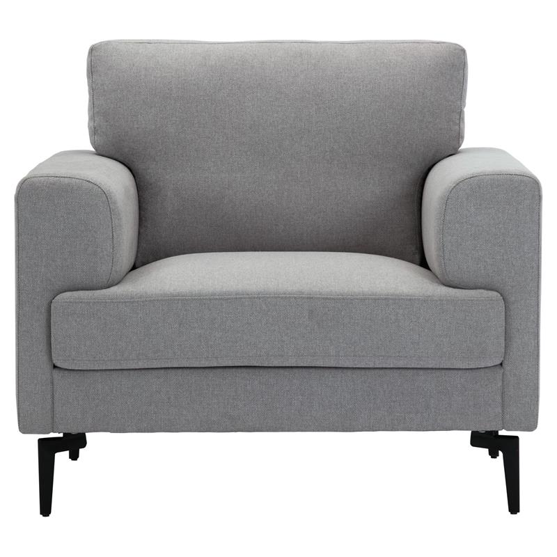 ACME Kyrene Fabric Upholstery Chair with Loose Back Cushion in Light Gray