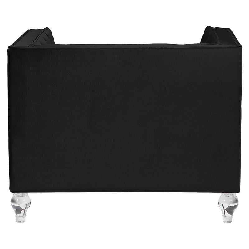 ACME Heibero Button Tufted Velvet Upholstery Chair with Acrylic Legs in Black