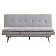 ACME Savilla Tufted Linen Fabric Upholstery Adjustable Sofa in Gray and Oak