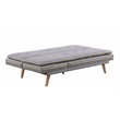 ACME Savilla Tufted Linen Fabric Upholstery Adjustable Sofa in Gray and Oak