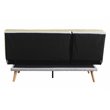 ACME Savilla Tufted Linen Fabric Upholstery Adjustable Sofa in Gray and Oak