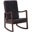 ACME Raina Faux Leather Upholstered Rocking Chair in Dark Brown and Espresso