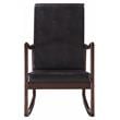 ACME Raina Faux Leather Upholstered Rocking Chair in Dark Brown and Espresso