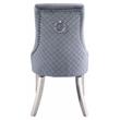 ACME Satinka Tufted Fabric Side Chair in Gray and Mirrored Silver (Set of 2)