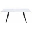 ACME Caspian Faux Marble Dining Table with Metal Base in White and Black