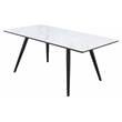 ACME Caspian Faux Marble Dining Table with Metal Base in White and Black