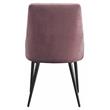 ACME Caspian Channel Tufted Fabric  Side Chair in Pink and Black Set of 2