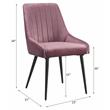 ACME Caspian Channel Tufted Fabric  Side Chair in Pink and Black Set of 2