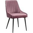 ACME Caspian Channel Tufted Fabric  Side Chair in Pink and Black Set of 2