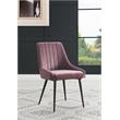 ACME Caspian Channel Tufted Fabric  Side Chair in Pink and Black Set of 2