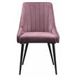 ACME Caspian Channel Tufted Fabric  Side Chair in Pink and Black Set of 2