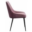 ACME Caspian Channel Tufted Fabric  Side Chair in Pink and Black Set of 2