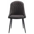 ACME Abraham Tufted Fabric Upholstery Side Chair in Gray and Black Set of 2