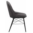 ACME Abraham Tufted Fabric Upholstery Side Chair in Gray and Black Set of 2