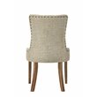 ACME Yotam Fabric Tufted Nail-head Trim Side Chair in Beige and Salvaged Oak