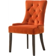ACME Farren Side Chair in Orange Velvet and Espresso Finish