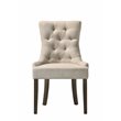 ACME Farren Fabriic Tufted Nail-Head Trim Side Chair in Beige and Espresso