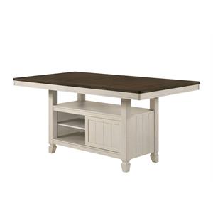 ACME Tasnim Wooden Rectangular Counter Height Table in Oak and Antique White