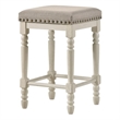 ACME Tasnim Upholstered Counter Height Stool in Oak and Antique White