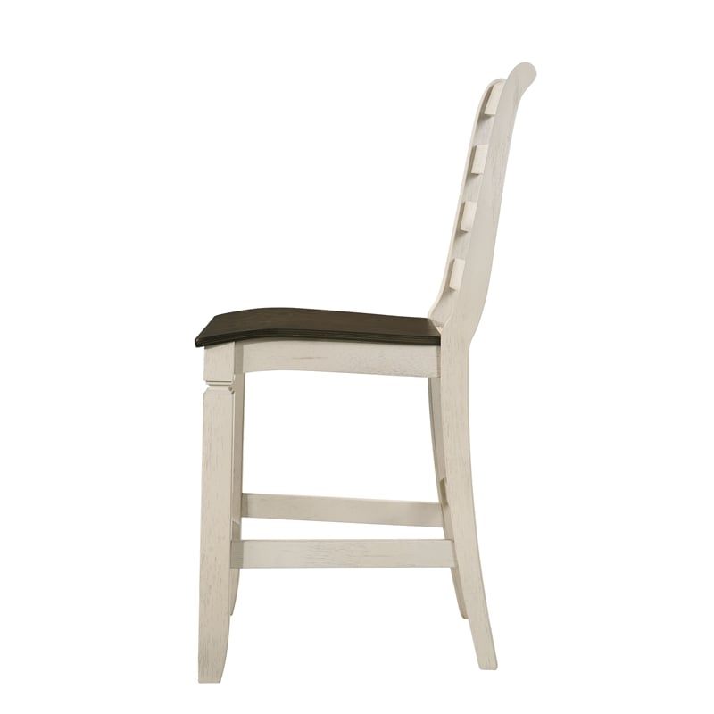 ACME Tasnim Wooden Counter Height Chair in Tan and Antique White