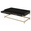 ACME Adiel Wooden Coffee Table with 2 Storage Drawers in Black and Gold