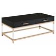 ACME Adiel Wooden Coffee Table with 2 Storage Drawers in Black and Gold