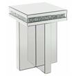 ACME Noralie Square Glass End Table with Cross Base in Mirrored