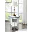 ACME Noralie Square Glass End Table with Cross Base in Mirrored