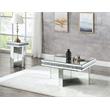 ACME Noralie Square Glass End Table with Cross Base in Mirrored