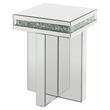 ACME Noralie Square Glass End Table with Cross Base in Mirrored
