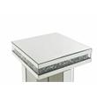 ACME Noralie Square Glass End Table with Cross Base in Mirrored