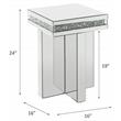 ACME Noralie Square Glass End Table with Cross Base in Mirrored
