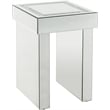 ACME Noralie Square Glass End Table with Sled Base in Mirrored