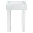 ACME Noralie Square Glass End Table with Sled Base in Mirrored