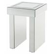 ACME Noralie Square Glass End Table with Sled Base in Mirrored