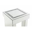ACME Noralie Square Glass End Table with Sled Base in Mirrored