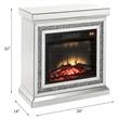ACME Furniture Noralie Electric Wood Fireplace with LED in Mirrored and Faux Diamonds